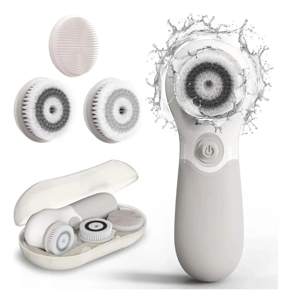 Escova de Limpeza Facial Elétrica Basike 3 em 1 para Esfoliação e Massagem