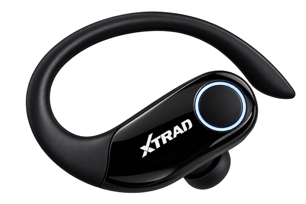 Fone de Ouvido Bluetooth TWS Esportivo com Gancho para Academia e Corrida